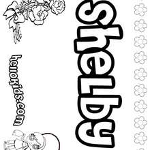 Shelby - Coloring page - NAME coloring pages - GIRLS NAME coloring pages - S girls names coloring posters