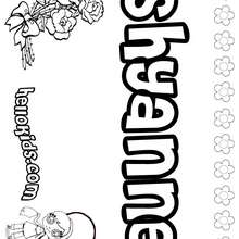 Shyanne - Coloring page - NAME coloring pages - GIRLS NAME coloring pages - S girls names coloring posters
