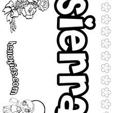 Sierra - Coloring page - NAME coloring pages - GIRLS NAME coloring pages - S girls names coloring posters