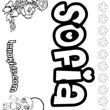 Sofia - Coloring page - NAME coloring pages - GIRLS NAME coloring pages - S girls names coloring posters