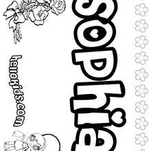 Sophia - Coloring page - NAME coloring pages - GIRLS NAME coloring pages - S girls names coloring posters