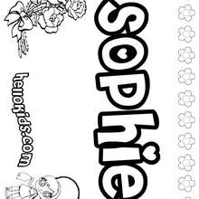 Sophie - Coloring page - NAME coloring pages - GIRLS NAME coloring pages - S girls names coloring posters
