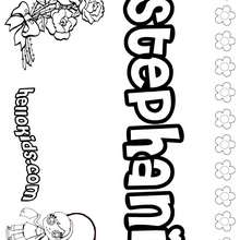 Stephani - Coloring page - NAME coloring pages - GIRLS NAME coloring pages - S girls names coloring posters