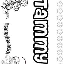 Tammy - Coloring page - NAME coloring pages - GIRLS NAME coloring pages - T names for girls coloring and printing posters