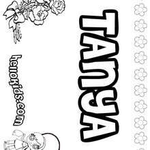 Tanya - Coloring page - NAME coloring pages - GIRLS NAME coloring pages - T names for girls coloring and printing posters