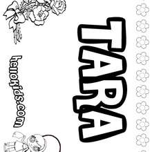 Tara - Coloring page - NAME coloring pages - GIRLS NAME coloring pages - T names for girls coloring and printing posters