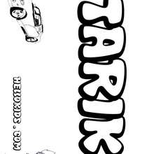 Tarik - Coloring page - NAME coloring pages - BOYS NAME coloring pages - T to Z boys names coloring posters