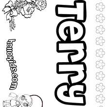 Terry - Coloring page - NAME coloring pages - GIRLS NAME coloring pages - T names for girls coloring and printing posters