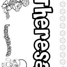 Theresa - Coloring page - NAME coloring pages - GIRLS NAME coloring pages - T names for girls coloring and printing posters