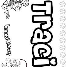 Traci - Coloring page - NAME coloring pages - GIRLS NAME coloring pages - T names for girls coloring and printing posters