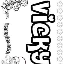 Vicky - Coloring page - NAME coloring pages - GIRLS NAME coloring pages - U, V, W, X, Y, Z girls names posters
