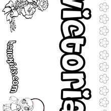 Victoria - Coloring page - NAME coloring pages - GIRLS NAME coloring pages - U, V, W, X, Y, Z girls names posters