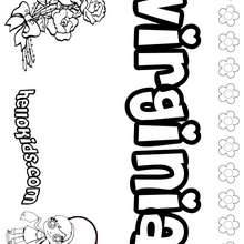 Virginia - Coloring page - NAME coloring pages - GIRLS NAME coloring pages - U, V, W, X, Y, Z girls names posters
