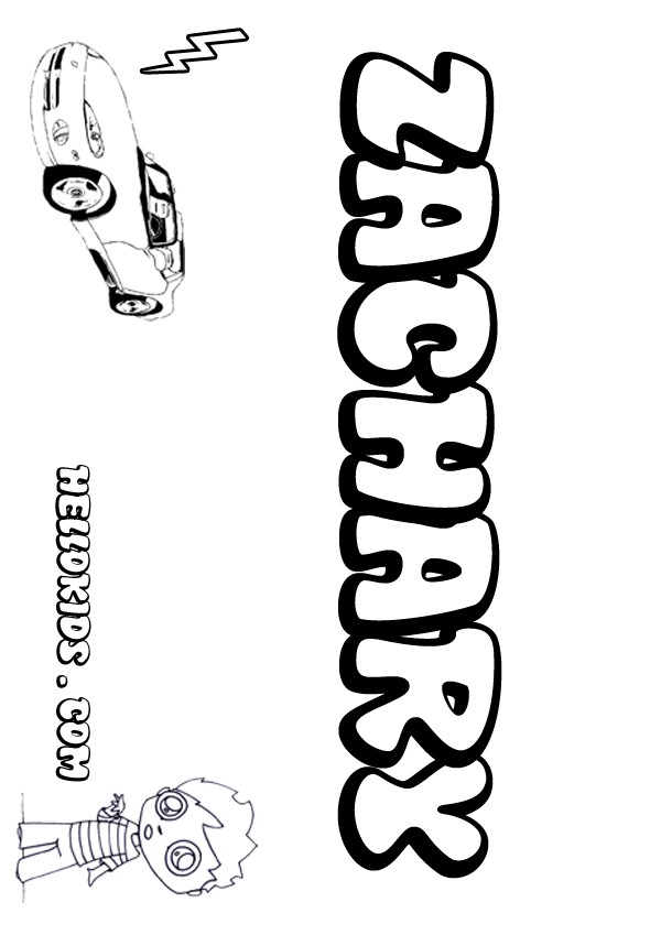 Name Coloring Pages Zak