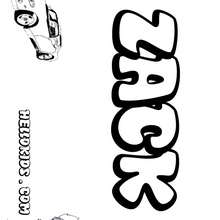 Zack - Coloring page - NAME coloring pages - BOYS NAME coloring pages - T to Z boys names coloring posters