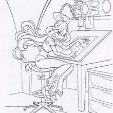 Bloom drawing coloring page - Coloring page - GIRL coloring pages - WINX CLUB coloring pages - BLOOM coloring pages