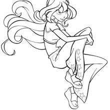 The beautiful Winx girl Bloom - Coloring page - GIRL coloring pages - WINX CLUB coloring pages - BLOOM coloring pages