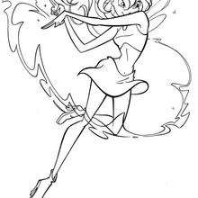 Bloom having magic power - Coloring page - GIRL coloring pages - WINX CLUB coloring pages - BLOOM coloring pages