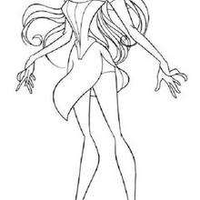 The beautiful fairy Flora - Coloring page - GIRL coloring pages - WINX CLUB coloring pages - FLORA coloring pages