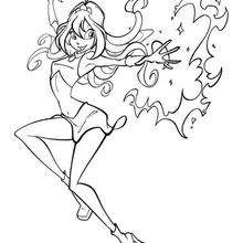 Winx Bloom with magic power coloring page