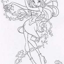 Flora the winx club fairy - Coloring page - GIRL coloring pages - WINX CLUB coloring pages - FLORA coloring pages