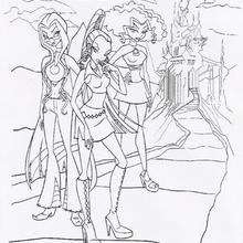 The evil trio of teenage witch sisters - Coloring page - GIRL coloring pages - WINX CLUB coloring pages