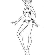 Musa wearing swimsuit coloring page - Coloring page - GIRL coloring pages - WINX CLUB coloring pages - MUSA coloring pages