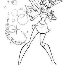 The beautiful Winx girl Musa coloring page