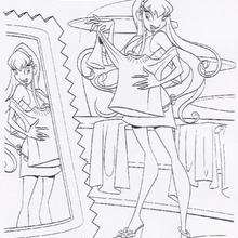 Stella loves shopping - Coloring page - GIRL coloring pages - WINX CLUB coloring pages - STELLA coloring pages