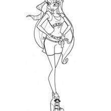 Stella the sport girl - Coloring page - GIRL coloring pages - WINX CLUB coloring pages - STELLA coloring pages