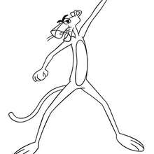 Pink Panther dancing coloring page