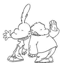 Tootuff and Hugo - Coloring page - CHARACTERS coloring pages - CARTOON CHARACTERS Coloring Pages - TOOTUFF coloring pages