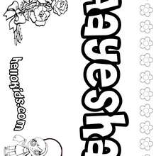 Aayesha - Coloring page - NAME coloring pages - GIRLS NAME coloring pages - A names for girls coloring sheets