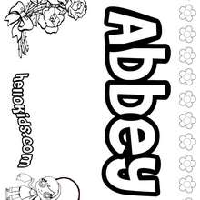 Abbey - Coloring page - NAME coloring pages - GIRLS NAME coloring pages - A names for girls coloring sheets