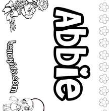 Abbie - Coloring page - NAME coloring pages - GIRLS NAME coloring pages - A names for girls coloring sheets