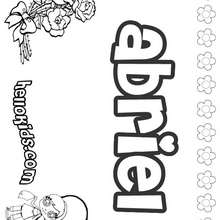 Abriel - Coloring page - NAME coloring pages - GIRLS NAME coloring pages - A names for girls coloring sheets