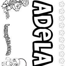 Adela - Coloring page - NAME coloring pages - GIRLS NAME coloring pages - A names for girls coloring sheets