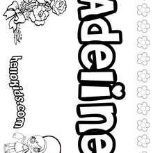Adeline - Coloring page - NAME coloring pages - GIRLS NAME coloring pages - A names for girls coloring sheets