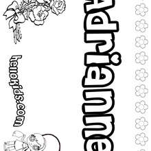 Adrianne - Coloring page - NAME coloring pages - GIRLS NAME coloring pages - A names for girls coloring sheets