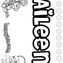 Aileen - Coloring page - NAME coloring pages - GIRLS NAME coloring pages - A names for girls coloring sheets