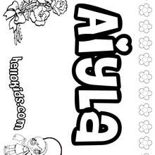 Aiyla - Coloring page - NAME coloring pages - GIRLS NAME coloring pages - A names for girls coloring sheets