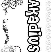 Akadius - Coloring page - NAME coloring pages - GIRLS NAME coloring pages - A names for girls coloring sheets