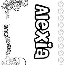 Alexia - Coloring page - NAME coloring pages - GIRLS NAME coloring pages - A names for girls coloring sheets
