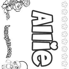 Allie - Coloring page - NAME coloring pages - GIRLS NAME coloring pages - A names for girls coloring sheets