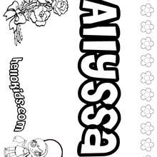 Allyssa - Coloring page - NAME coloring pages - GIRLS NAME coloring pages - A names for girls coloring sheets