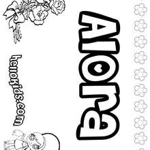 Alora - Coloring page - NAME coloring pages - GIRLS NAME coloring pages - A names for girls coloring sheets