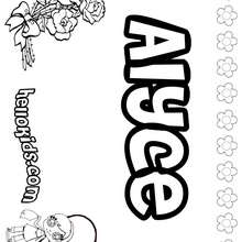Alyce - Coloring page - NAME coloring pages - GIRLS NAME coloring pages - A names for girls coloring sheets
