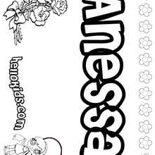 Anessa - Coloring page - NAME coloring pages - GIRLS NAME coloring pages - A names for girls coloring sheets