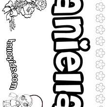 Aniella - Coloring page - NAME coloring pages - GIRLS NAME coloring pages - A names for girls coloring sheets