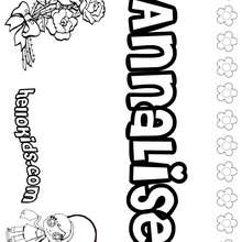 Annalise - Coloring page - NAME coloring pages - GIRLS NAME coloring pages - A names for girls coloring sheets